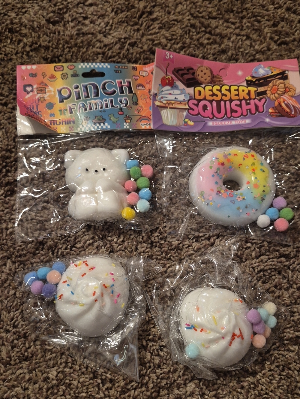 4 Pks Dessert Squishy & Pinch Family Pack —